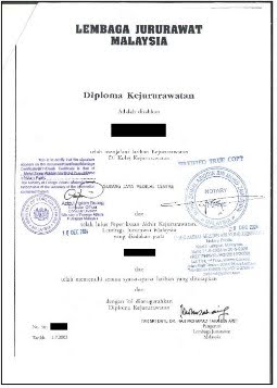 Original education certificate